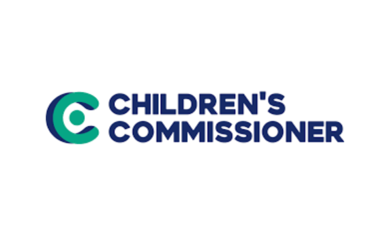 Children's Commissioner logo with a stylised C in blue and teal next to the words Children's Commissioner in bold blue capital letters on a white background.