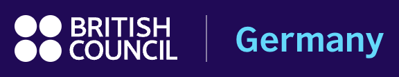 British Council logo and text Germany on a dark blue background.